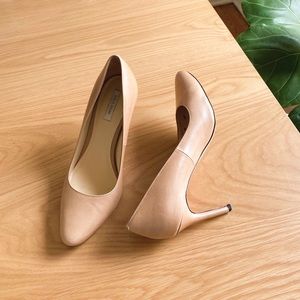 Nude Leather Heels